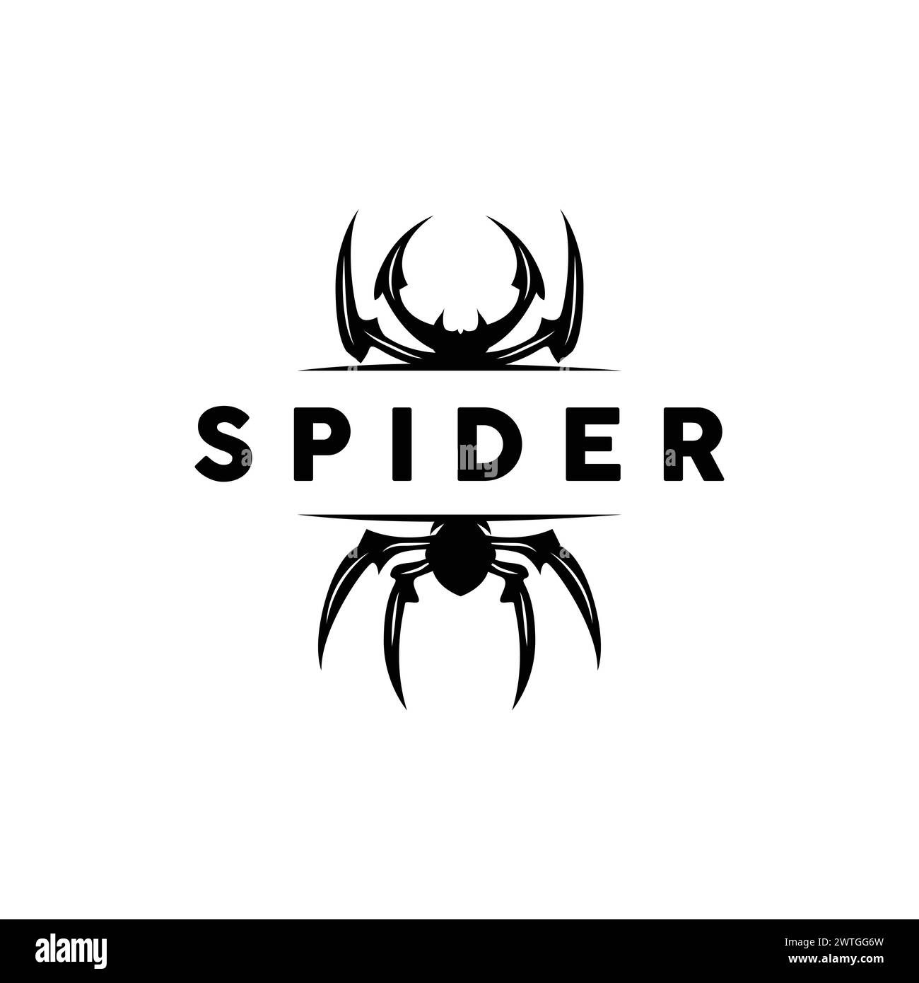 Spider-Logo, Insektentier-Vektor, Premium Vintage Design, Symbol-Vorlagensymbol Stock Vektor