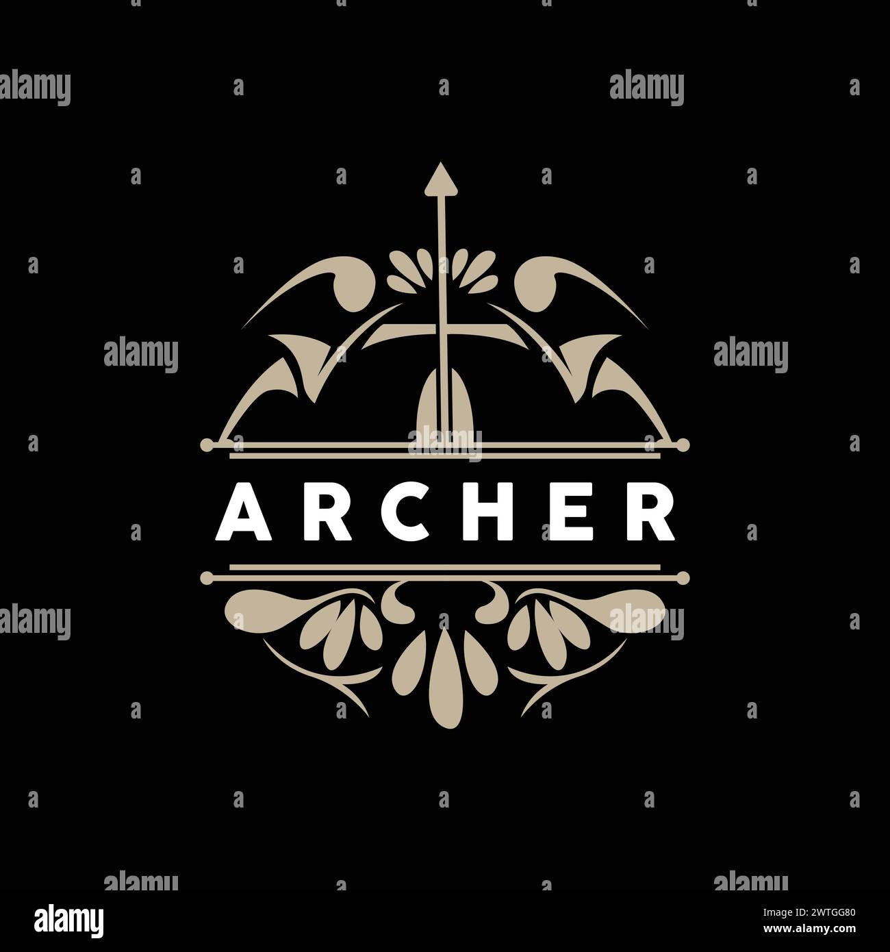 Archer Logo, Bogenschießen Pfeil Vektor, Elegantes Einfaches Minimalistisches Design, Symbol Symbol Illustration Vorlage Stock Vektor