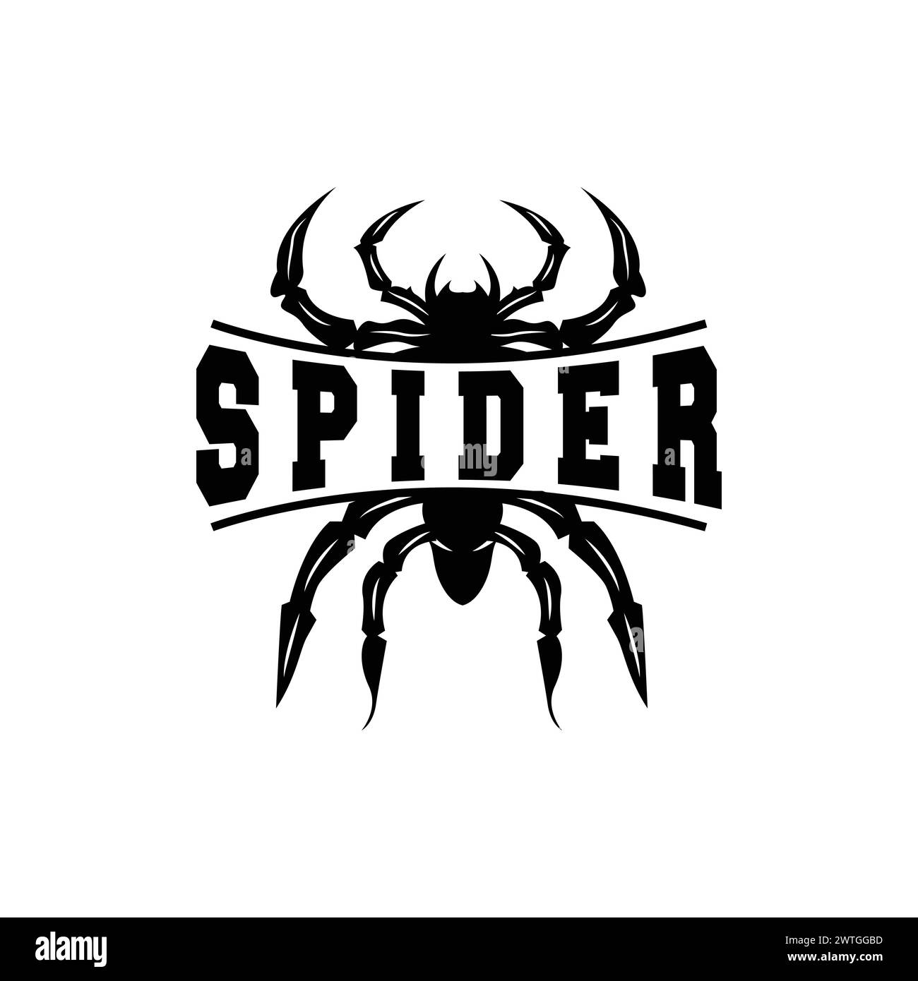 Spider-Logo, Insektentier-Vektor, Premium Vintage Design, Symbol-Vorlagensymbol Stock Vektor