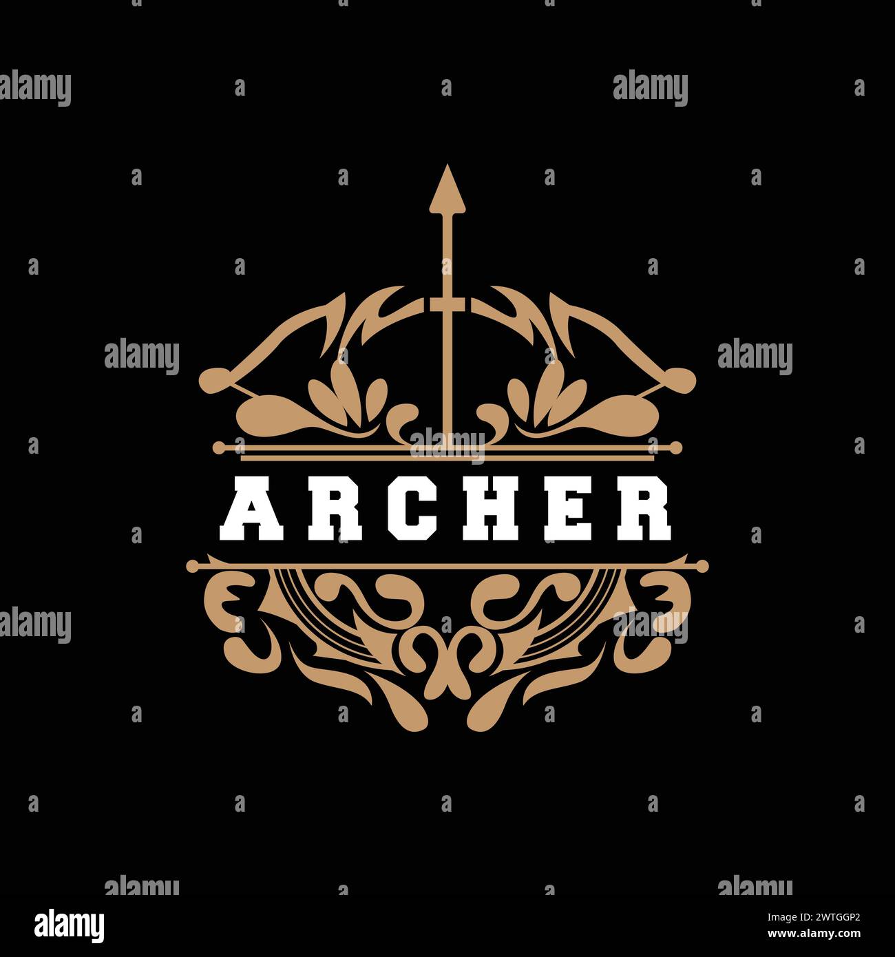 Archer Logo, Bogenschießen Pfeil Vektor, Elegantes Einfaches Minimalistisches Design, Symbol Symbol Illustration Vorlage Stock Vektor