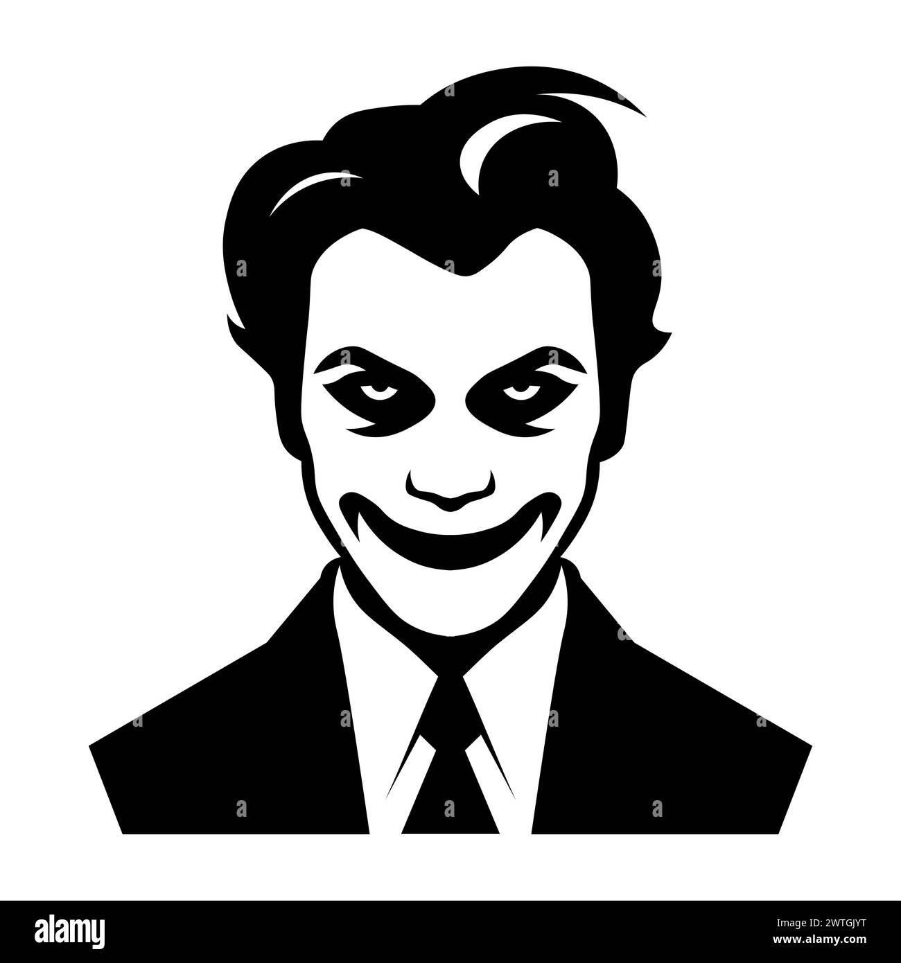 Schwarzes Vektor-Joker-Symbol auf weißem Hintergrund Stock Vektor