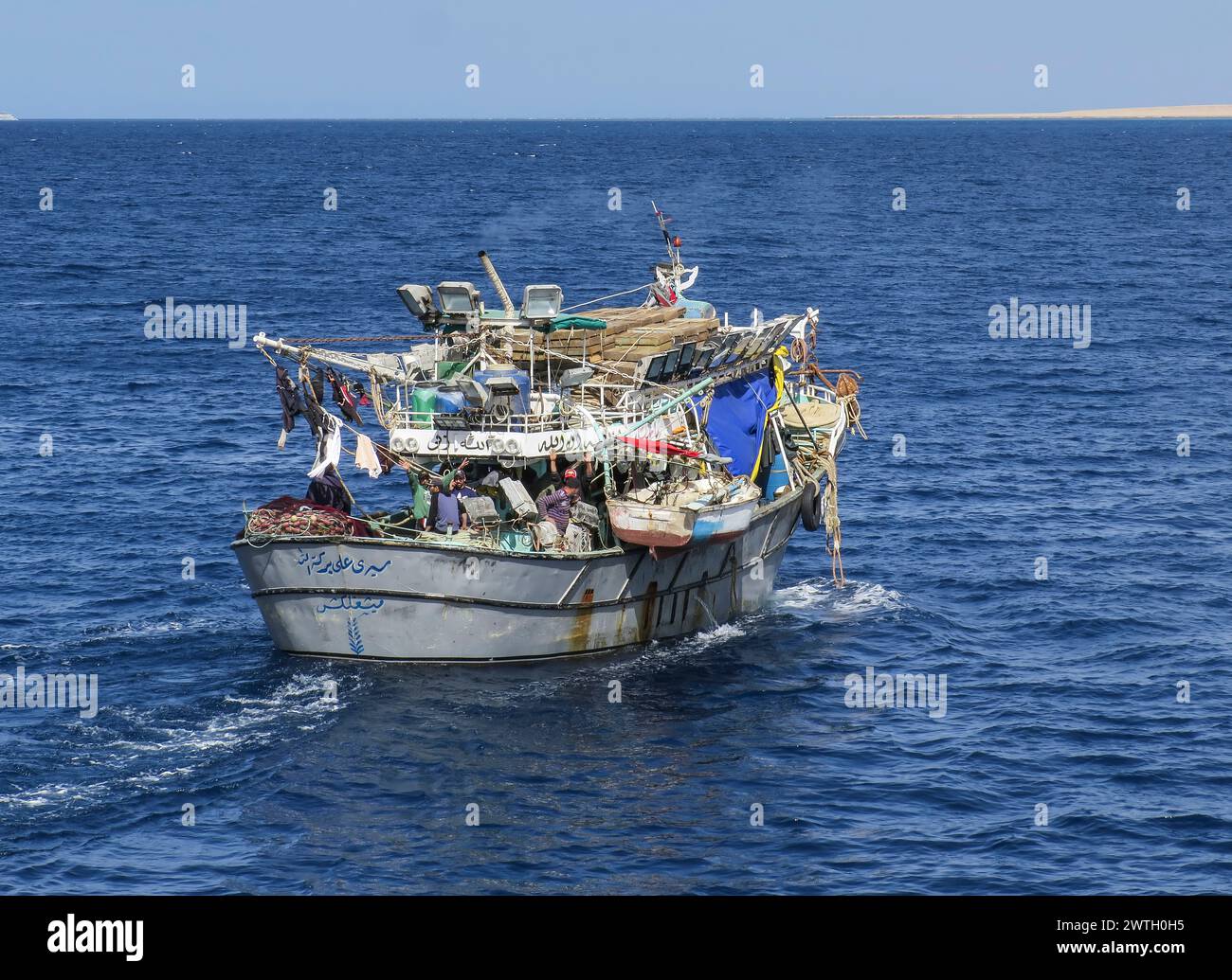 Fischerboot, Rotes Meer vor Hurghada, Ägypten Stockfoto