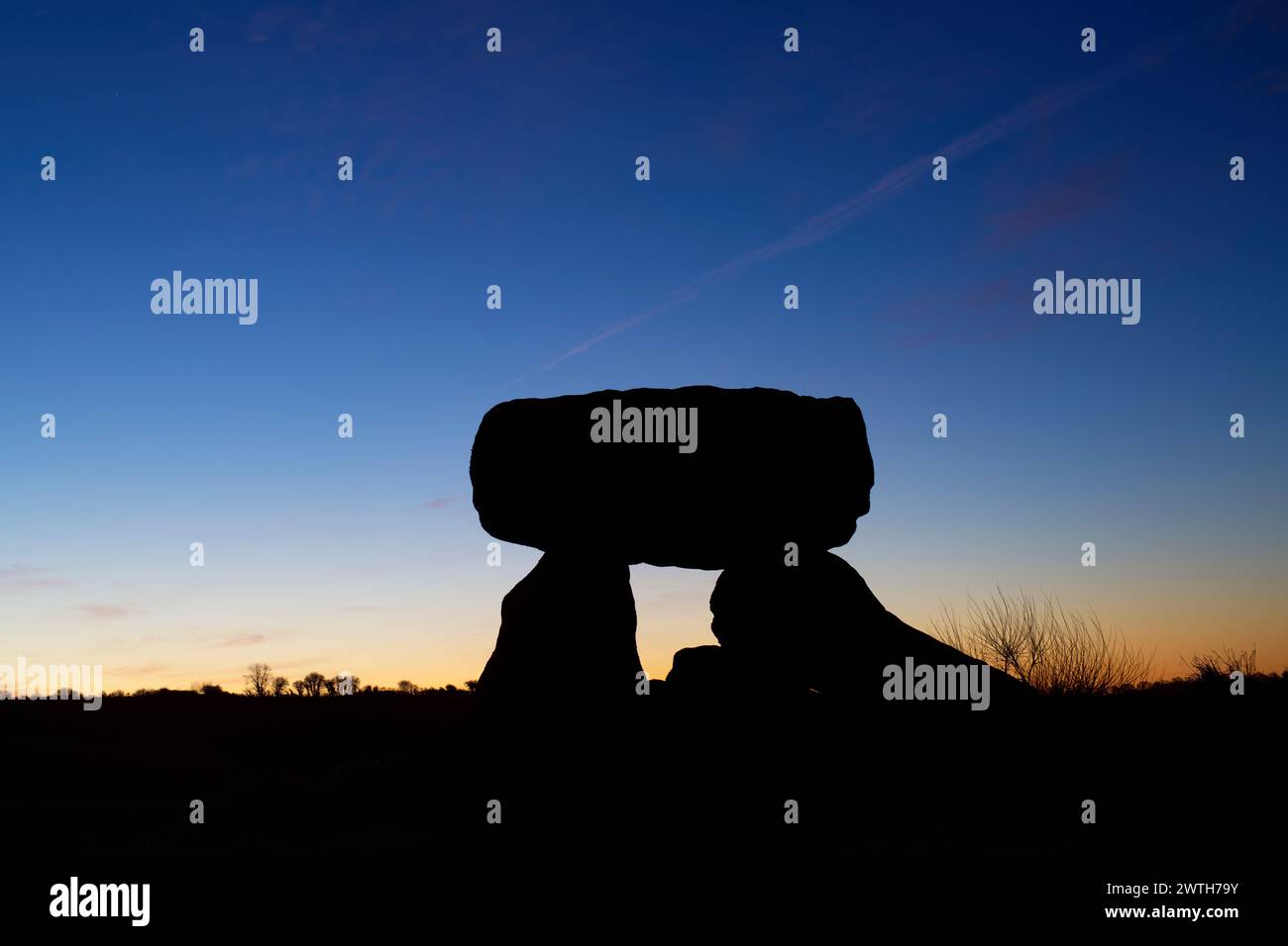 Der Teufelsden bei Dawn. Silhouette. Marlborough, Wiltshire, England Stockfoto