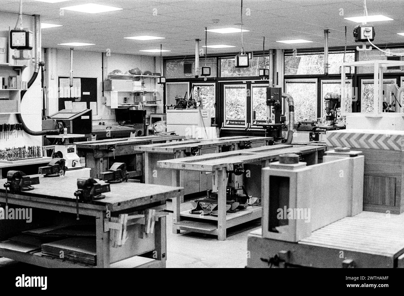 Product Design Workshop, Peter Symonds College, Winchester, Hampshire, England, Vereinigtes Königreich. Stockfoto