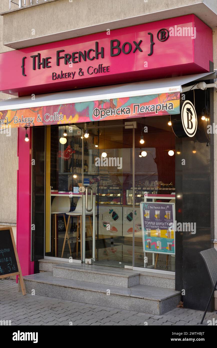 Die French Box French Bakery and Coffee Cafeteria in Sofia Bulgarien, Osteuropa, Balkan, EU Stockfoto