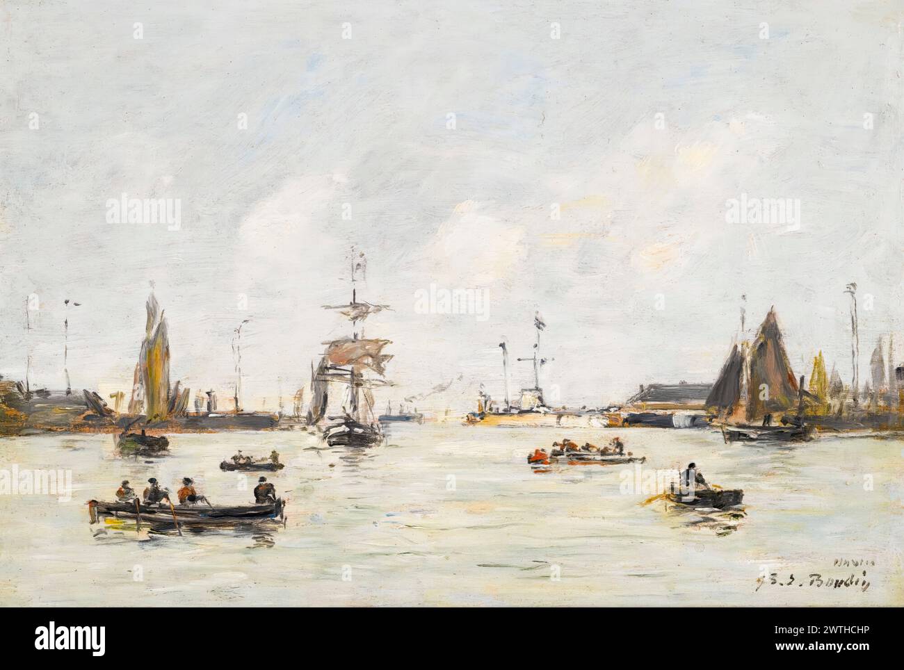 Eugène Boudin, Le Havre, der äußere Hafen, Ölgemälde auf Tafel, 1893 Stockfoto