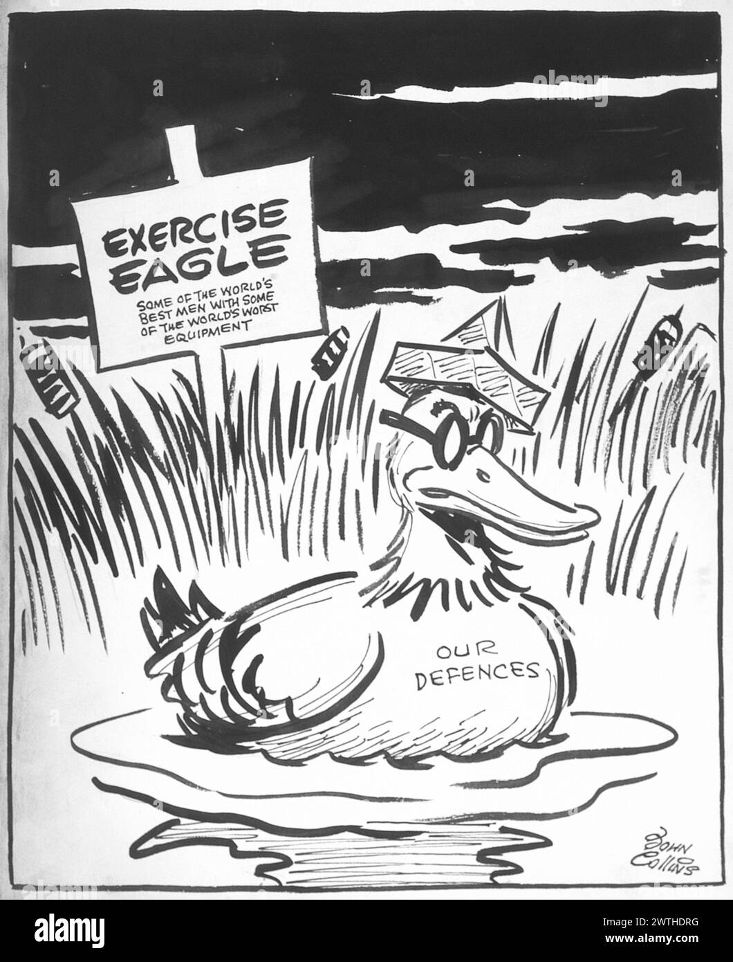 Cartoon - sieht eher wie eine sitzende Ente aus. John Collins (1917-2007) Stockfoto