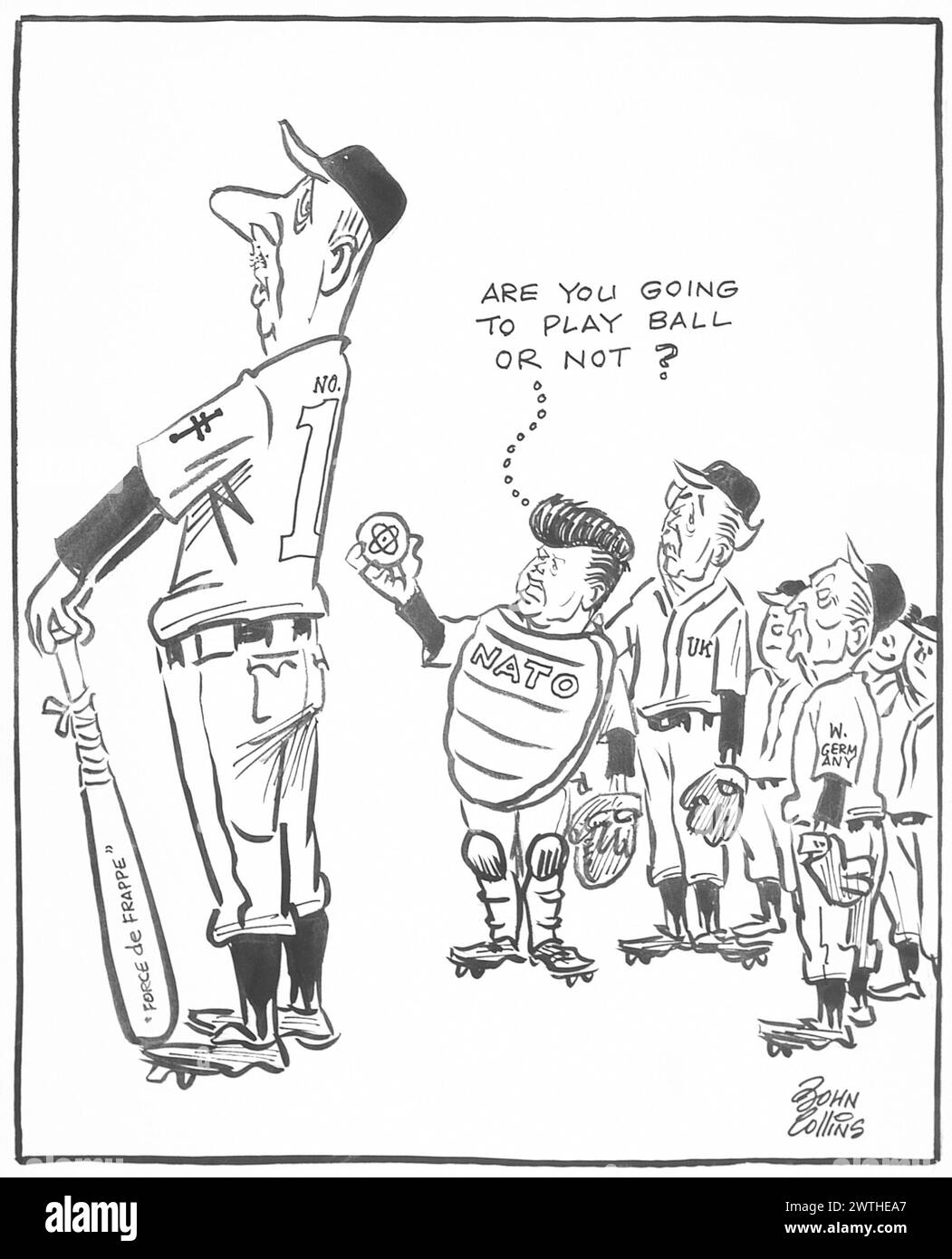 Cartoon - Die Wartezeit. John Collins (1917-2007) Stockfoto