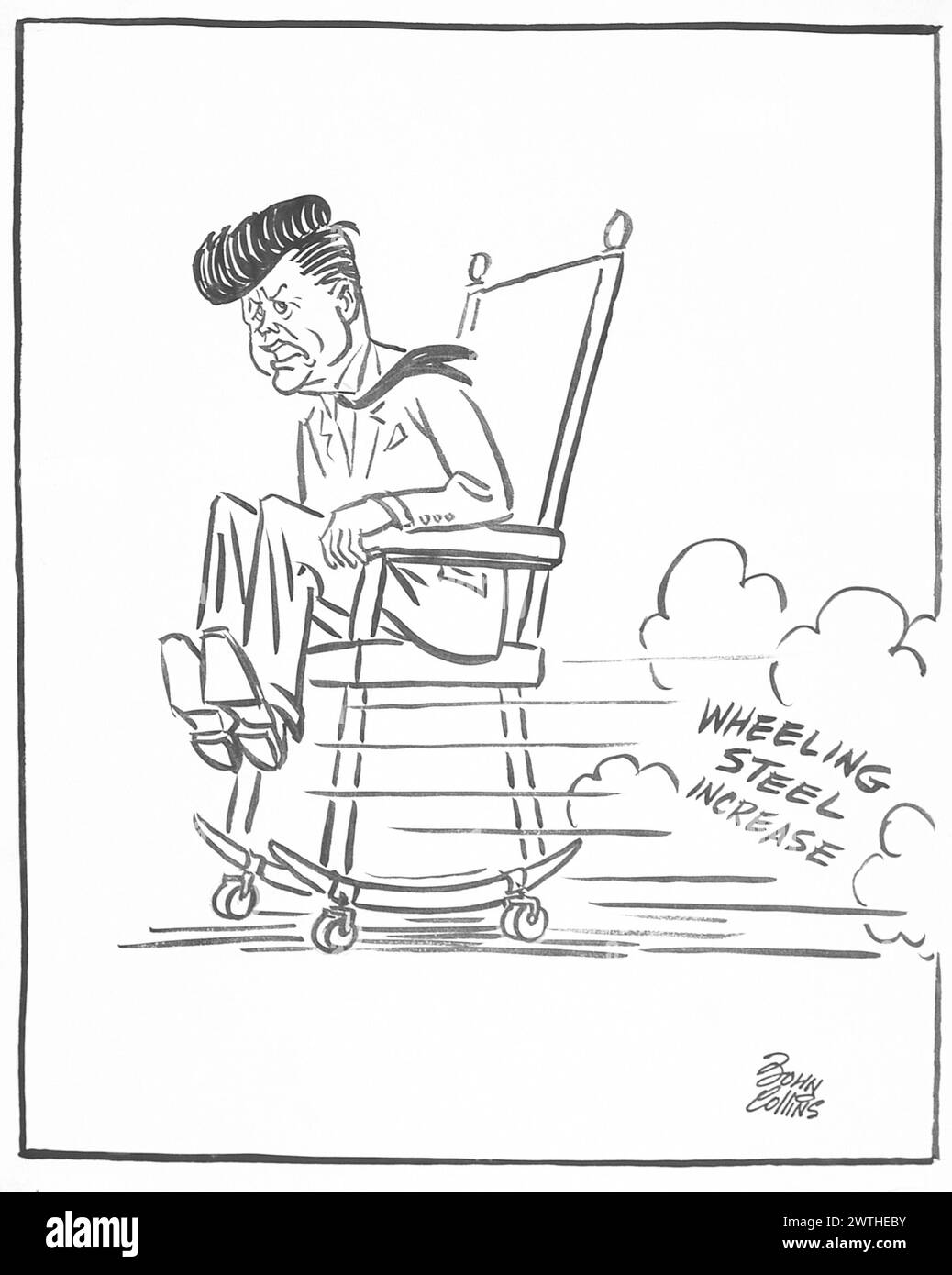 Cartoon - Freies Wheeling. John Collins (1917-2007) Stockfoto