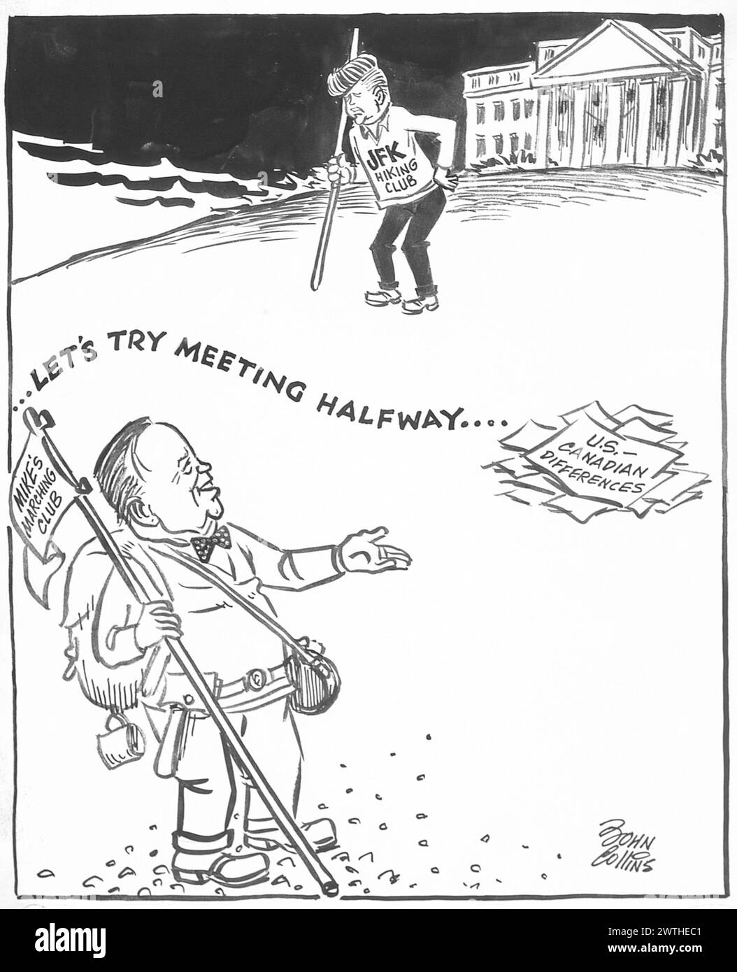 Cartoon - Zeit, unsere Länder wieder in Bewegung zu bringen. John Collins (1917-2007) Stockfoto