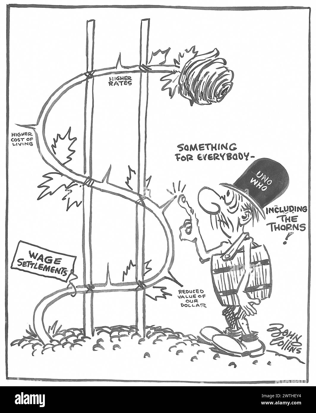 Cartoon - die letzte Rose des Sommers. John Collins (1917-2007) Stockfoto