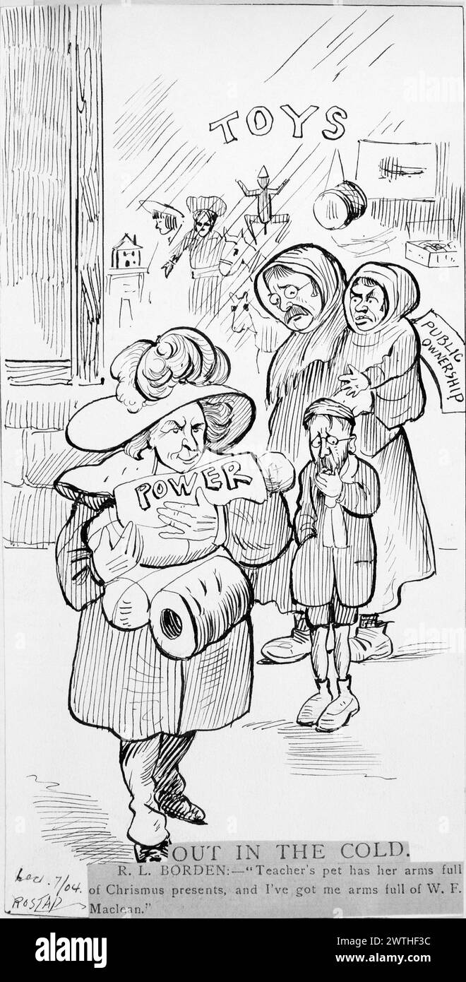 Cartoon - Out in the Cold Rostap (1866-1949) Stockfoto