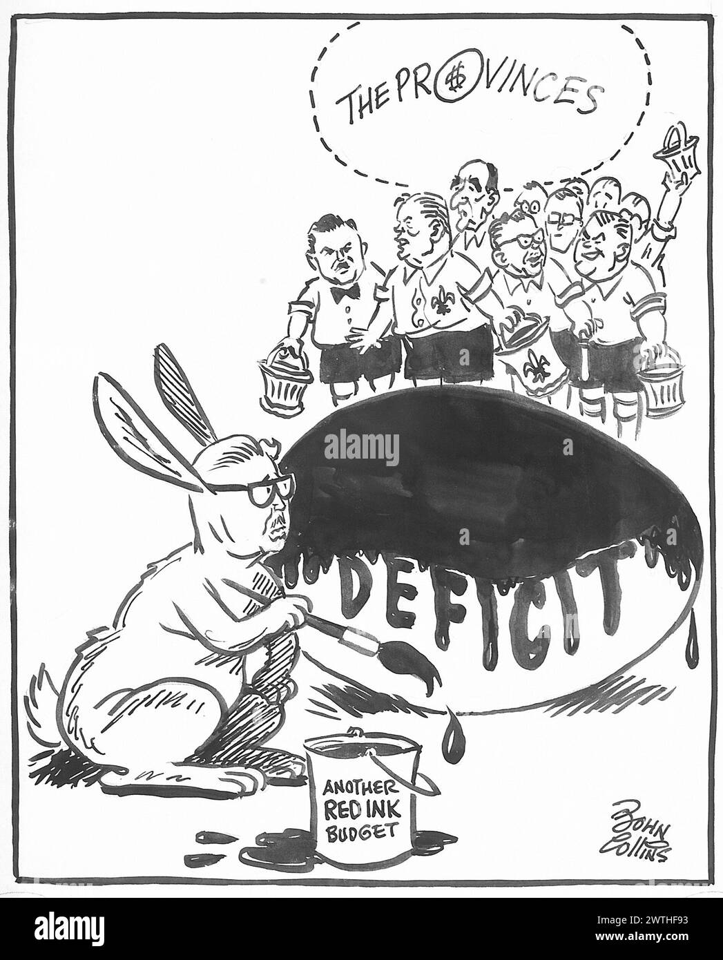 Cartoon - Färben des Ostereiers John Collins (1917-2007) Stockfoto