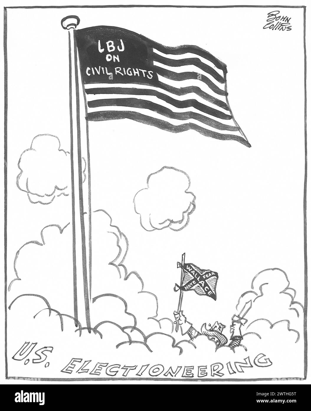 Cartoon - Oh, Sagen Sie, Können Sie Sehen? John Collins (1917-2007) Stockfoto