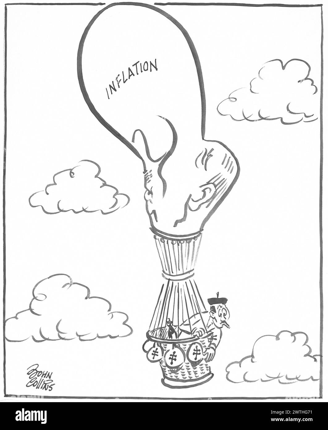 Cartoon: Frankreich erhebt sich in den Augen der Welt. John Collins (1917-2007) Stockfoto