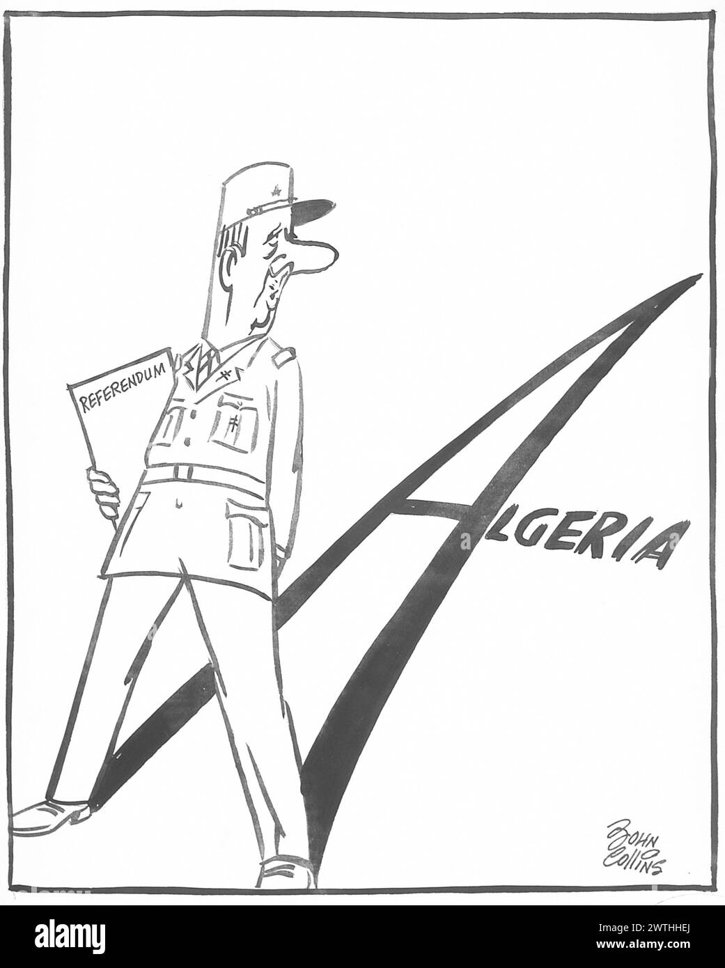 Cartoon – „Ich habe einen kleinen Schatten, der mit mir rein und raus geht“. John Collins (1917-2007) Stockfoto