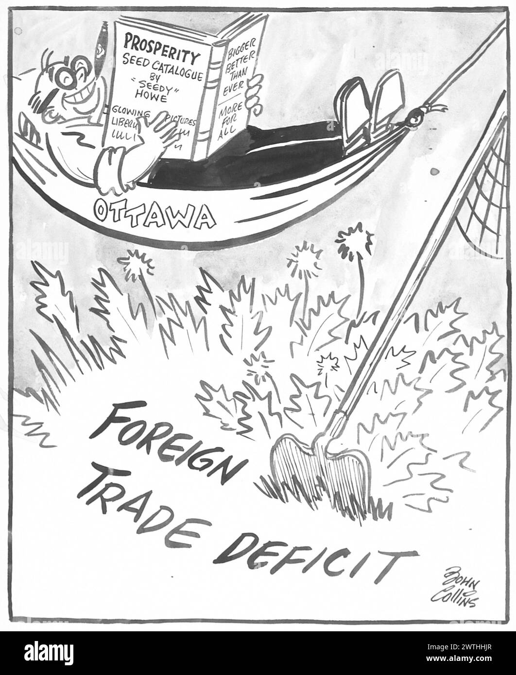 Cartoon - alles wächst, auch das Unkraut. John Collins (1917-2007) Stockfoto