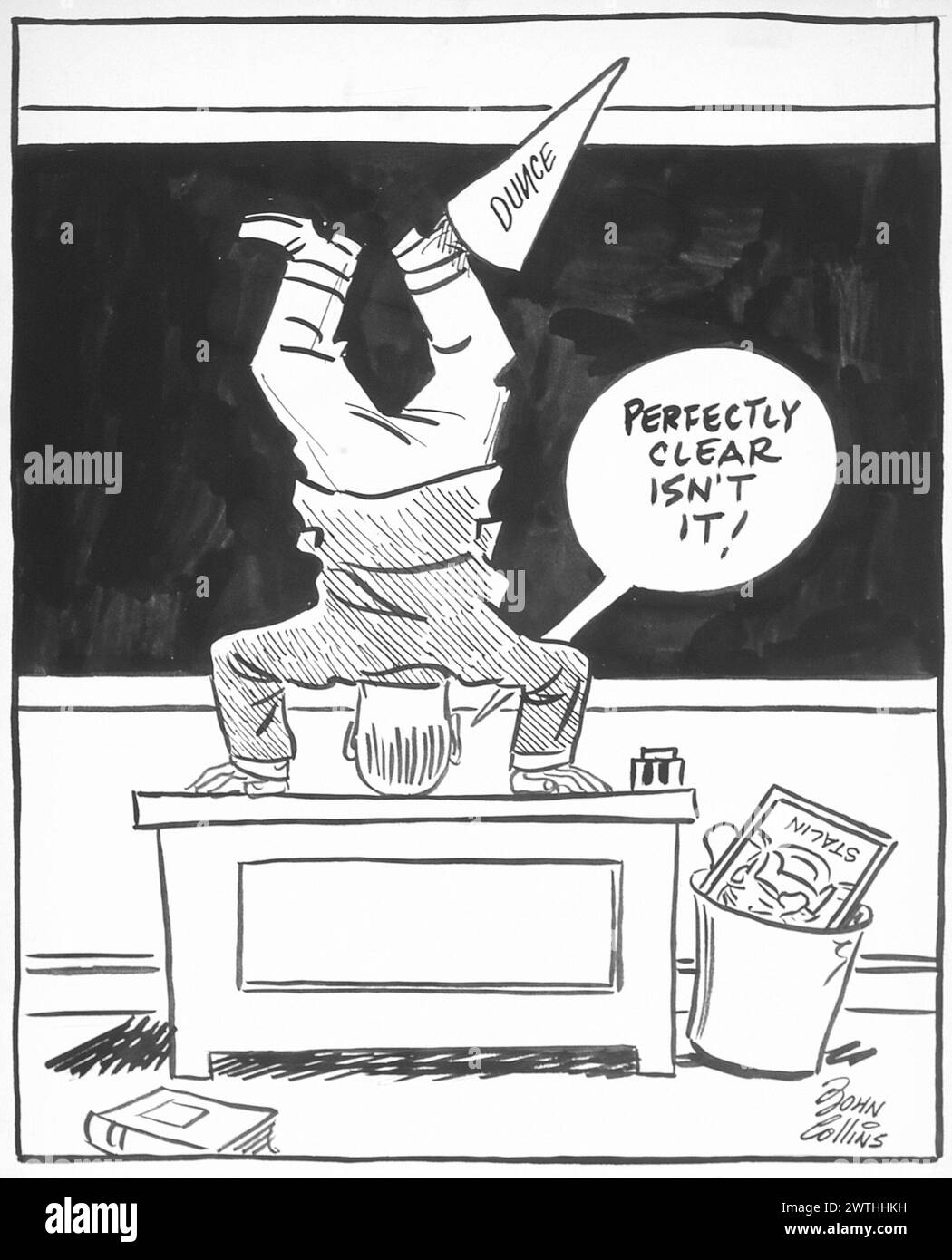 Cartoon - Geschichtsunterricht in der Sowjetunion. John Collins (1917-2007) Stockfoto