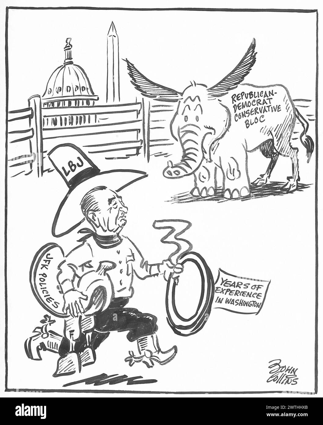 Cartoon - im Capital Corral. John Collins (1917-2007) Stockfoto