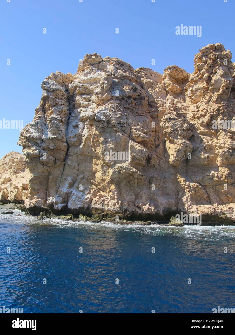 Felsen, Tauchplatz Ras Mohammed Jackfish Alley Reef, Rotes Meer, Ägypten Stockfoto