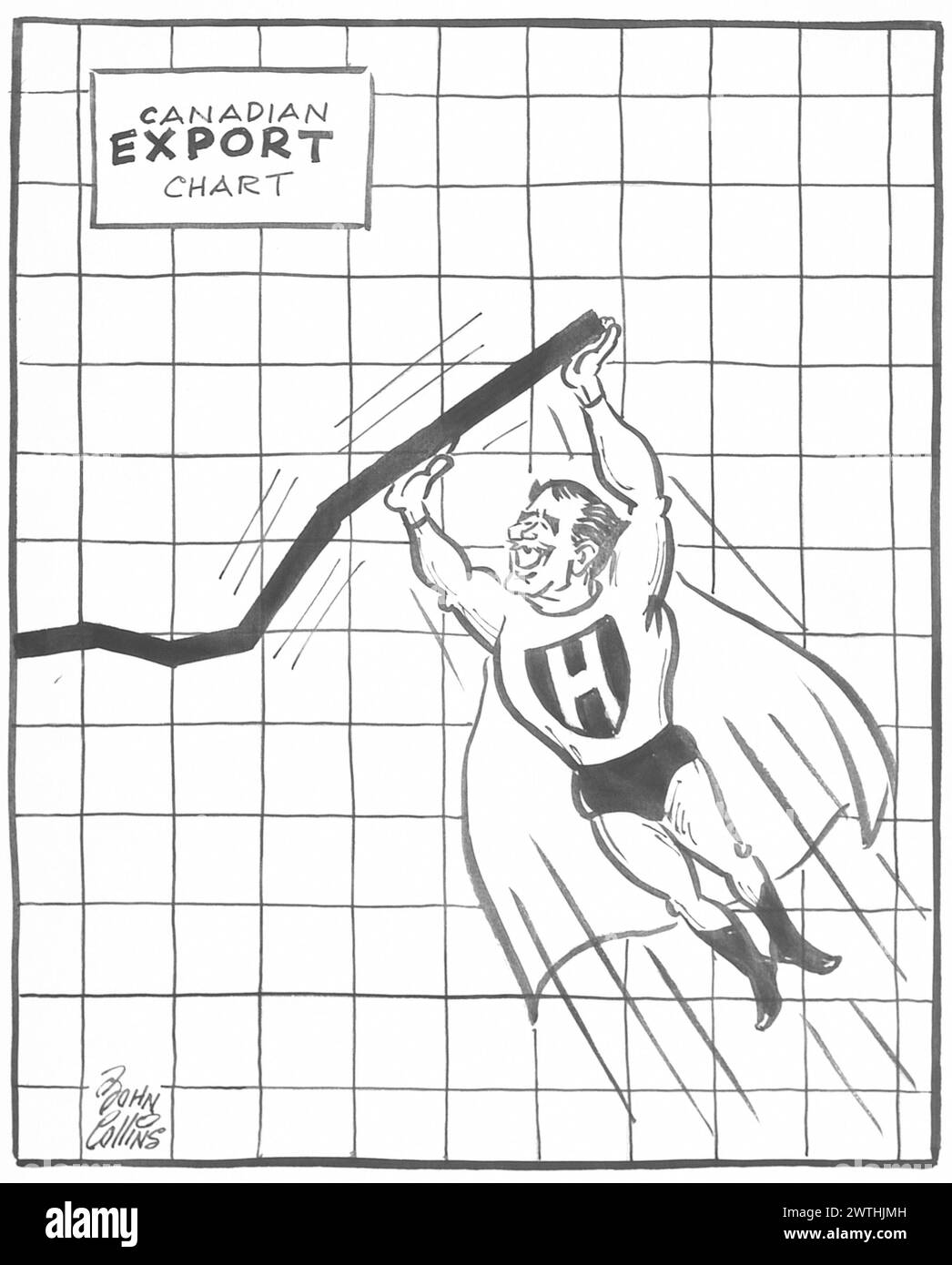 Cartoon - Superverkäufer. John Collins (1917-2007) Stockfoto