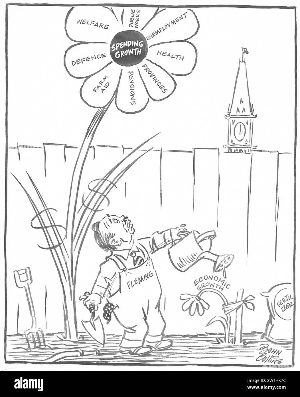 Cartoon - Maiblumen. John Collins (1917-2007) Stockfoto