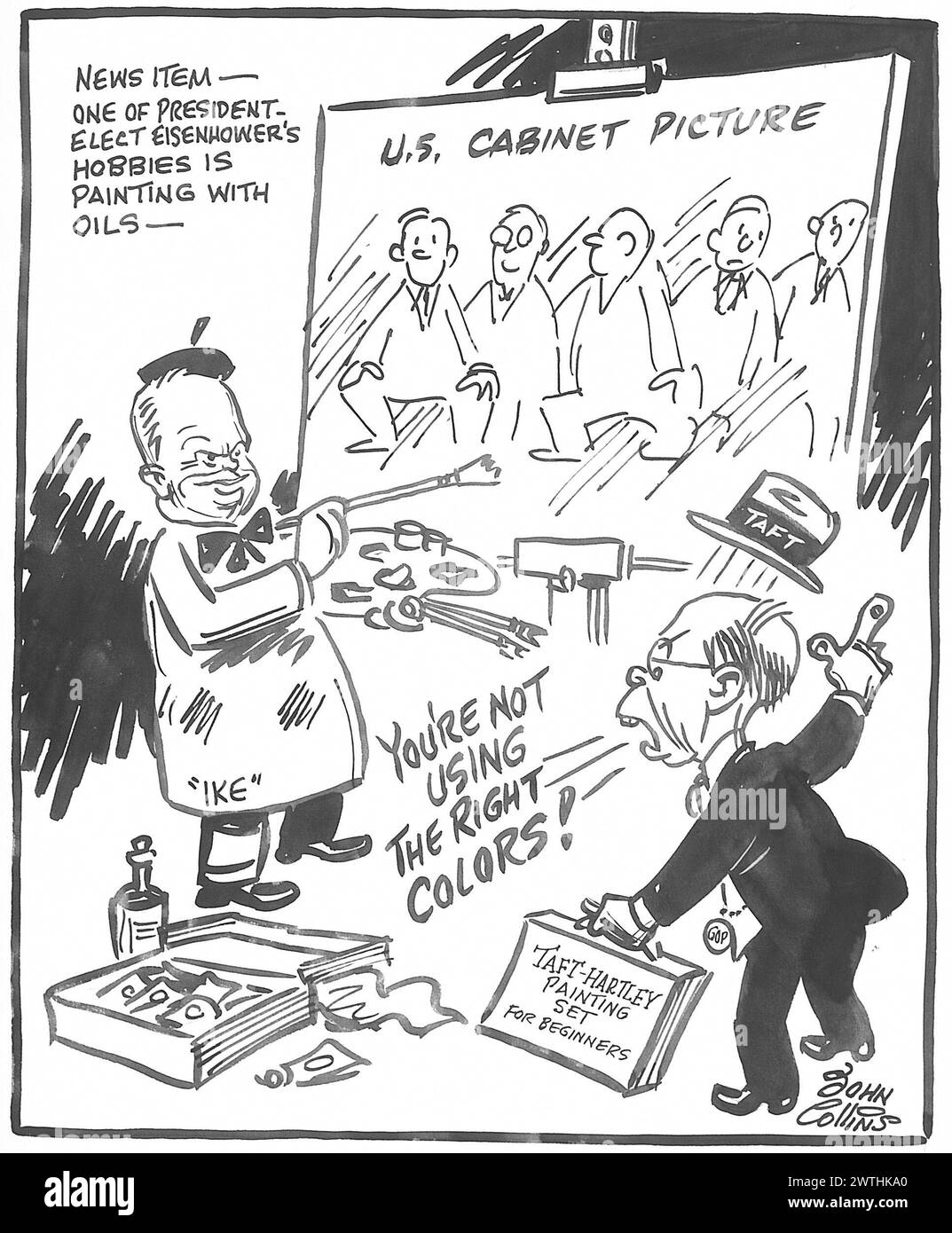 Cartoon - Sein Erster Kritiker. John Collins (1917-2007) Stockfoto