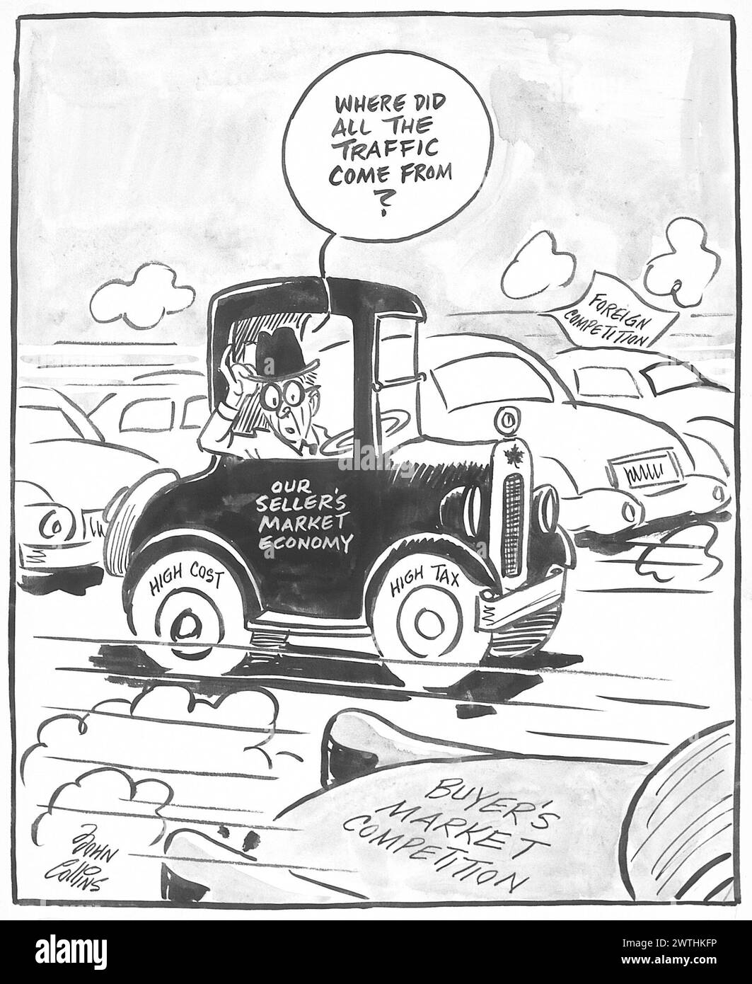 Cartoon - das Model des letzten Jahres. John Collins (1917-2007) Stockfoto