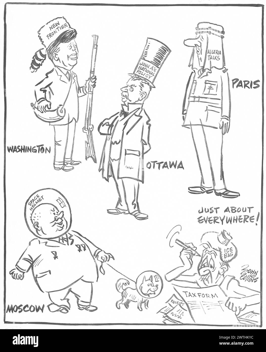 Cartoon - in ihren Oster-Hauben. John Collins (1917-2007) Stockfoto