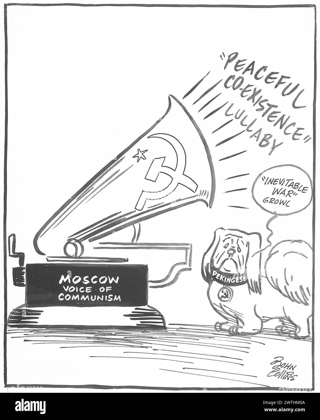 Cartoon - Ich spreche zurück zu seiner Stimme des Meisters. John Collins (1917-2007) Stockfoto