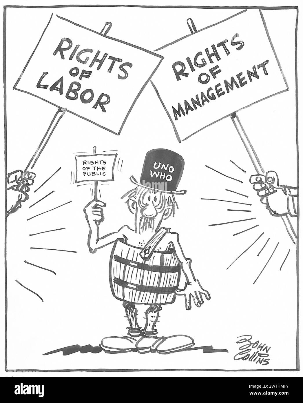 Cartoon - Oh, Kanada, wer steht auf der Garde für dich? John Collins (1917-2007) Stockfoto