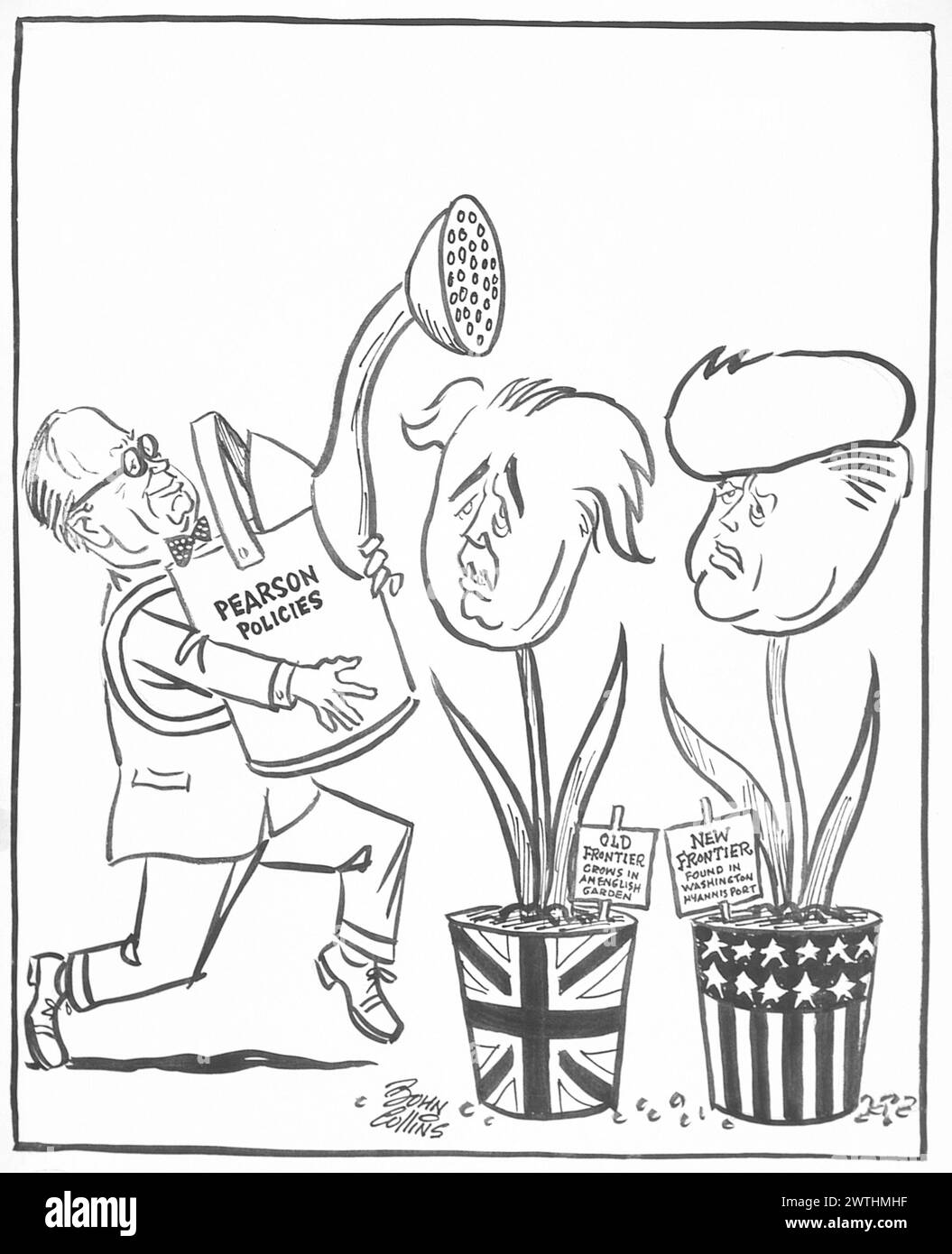 Cartoon - Maiblumen. John Collins (1917-2007) Stockfoto