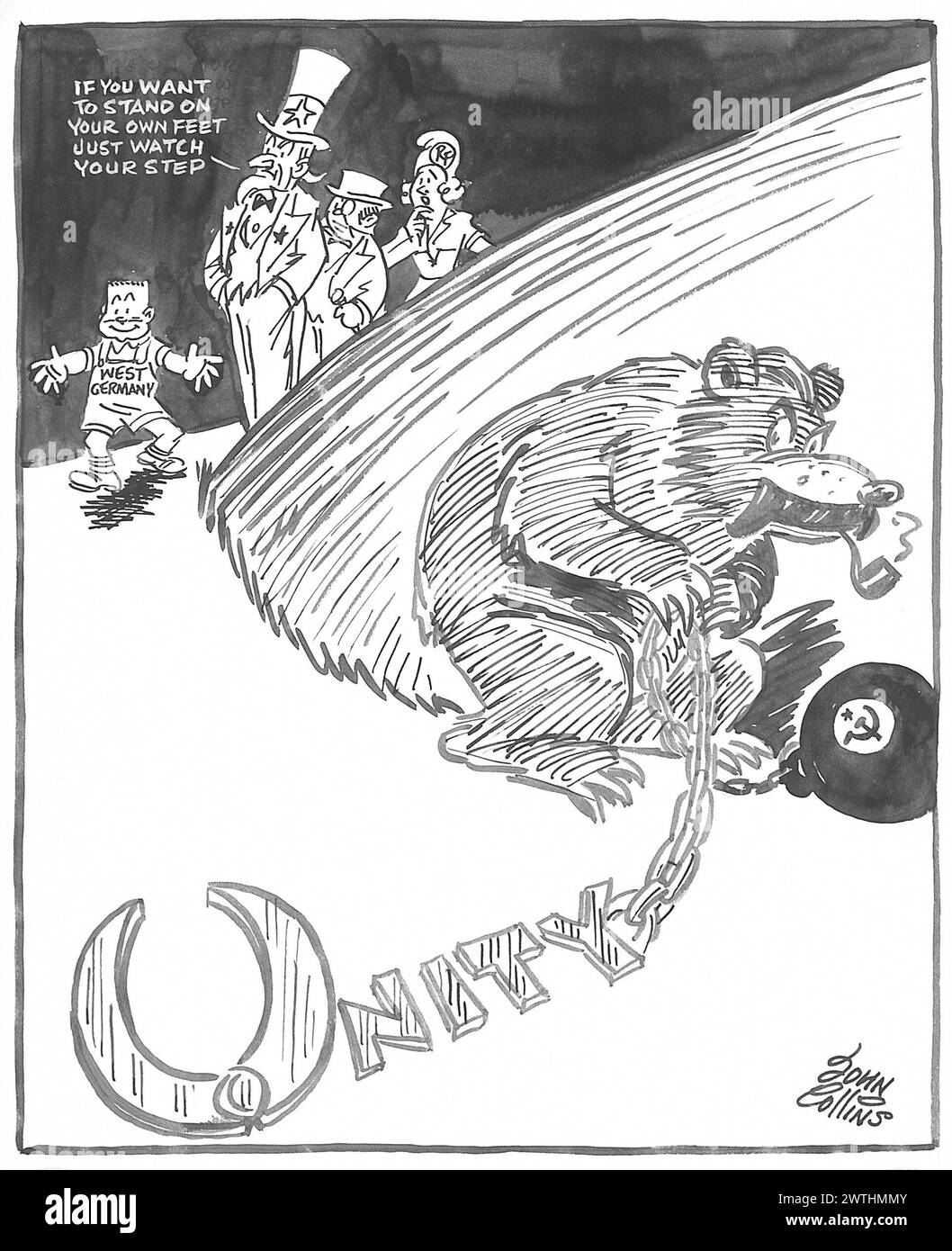 Cartoon - die Falle des Bären. John Collins (1917-2007) Stockfoto