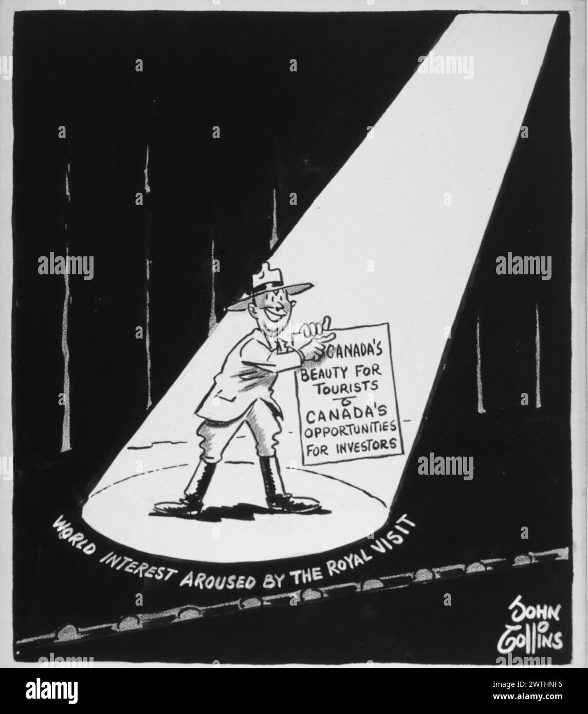 Cartoon - im Spotlight. John Collins (1917-2007) Stockfoto