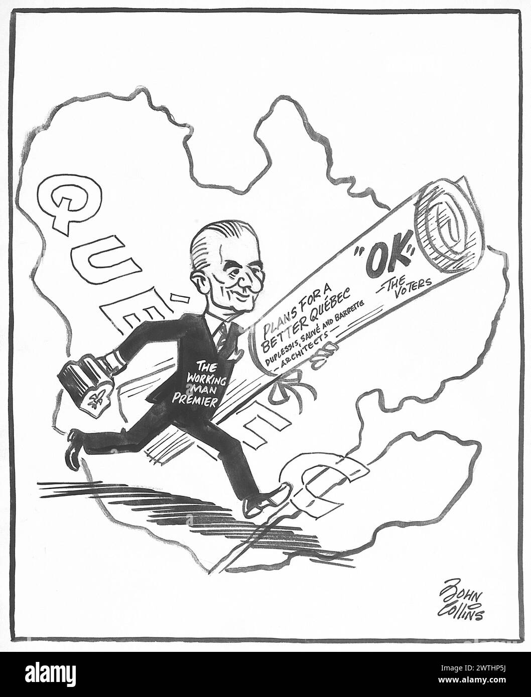 Cartoon - jetzt machen wir mit dem Job John Collins (1917-2007) Stockfoto