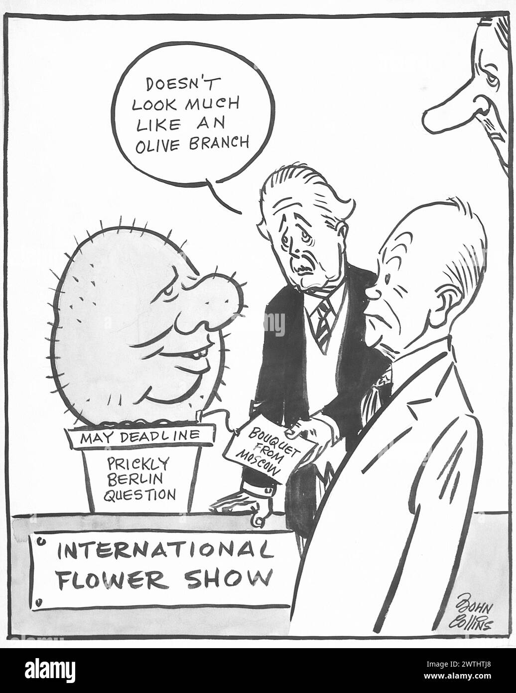 Cartoon - Maiblumen. John Collins (1917-2007) Stockfoto