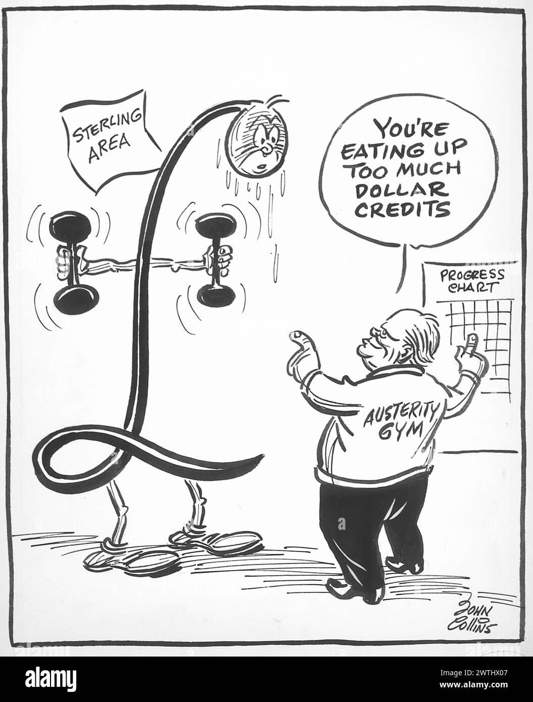 Zeichentrickfilm - Reduzierende Klasse. John Collins (1917-2007) Stockfoto