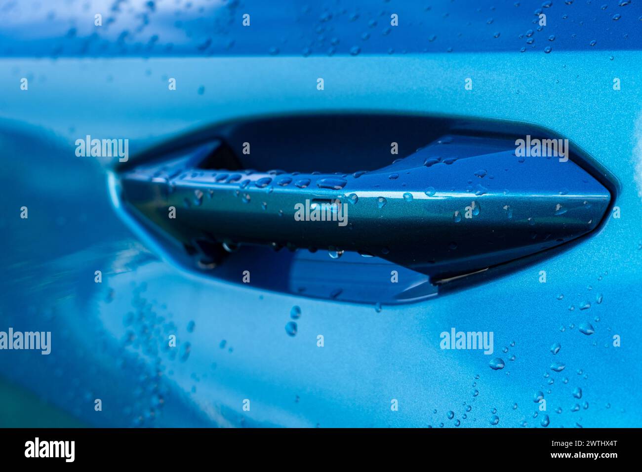 Atolllblau auf einem Audi A3 sportback Stockfoto