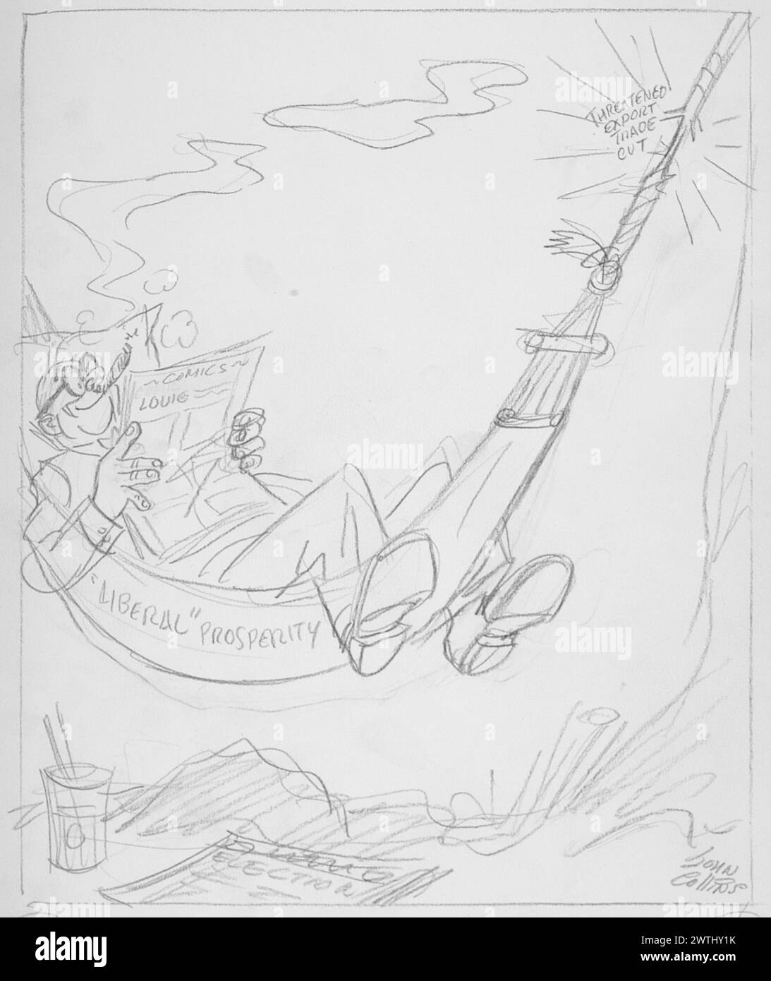 Cartoon - für einen Jolt. John Collins (1917-2007) Stockfoto