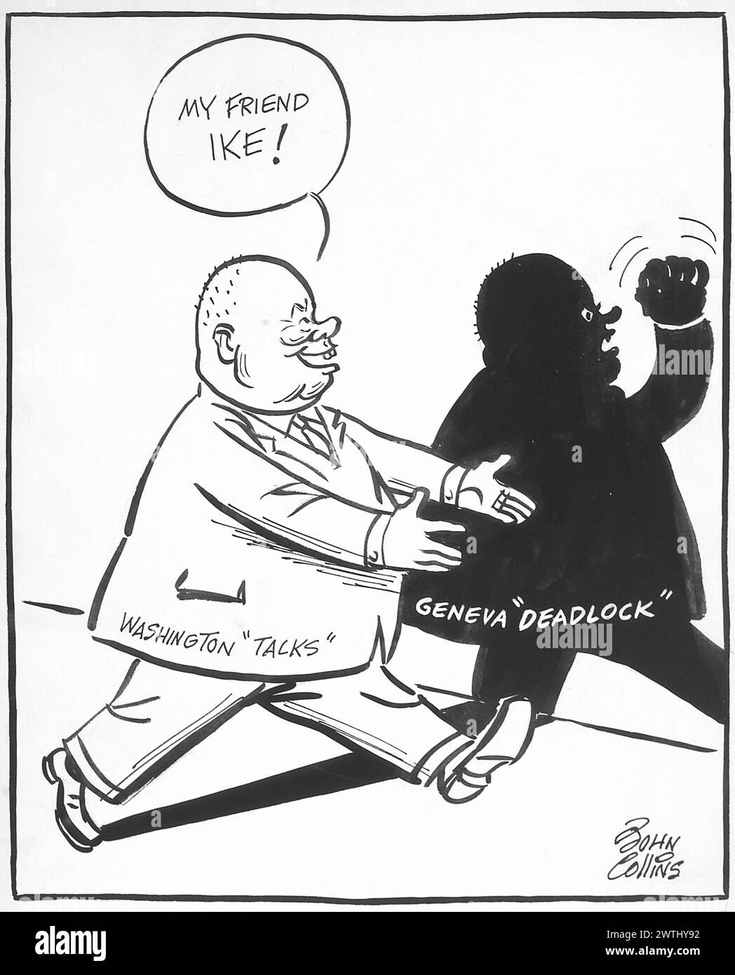 Cartoon - Ich und mein Schatten. John Collins (1917-2007) Stockfoto