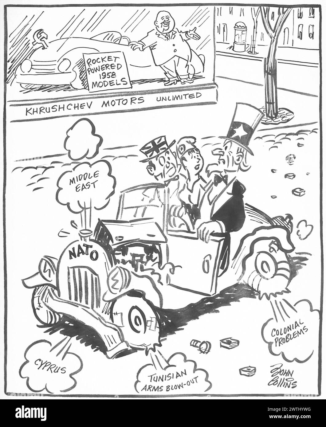 Cartoon - das Modell 1948 sieht nicht mehr gleich aus. John Collins (1917-2007) Stockfoto