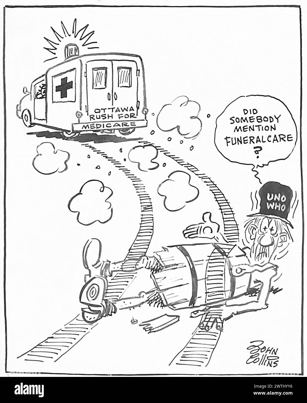 Cartoon - Anfahren In Alle Richtungen. John Collins (1917-2007) Stockfoto