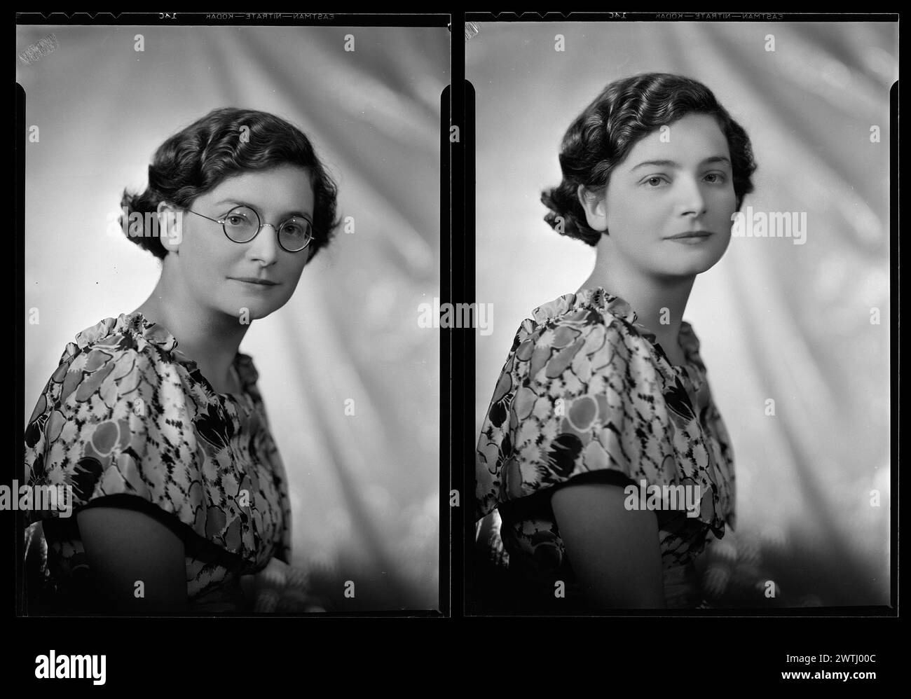 Frau; mit der Inschrift 'Miss H. J. Redwood' Nitratnegative, Gelatinekleinnegative, Schwarzweißnegative, Studio-Porträts Stockfoto