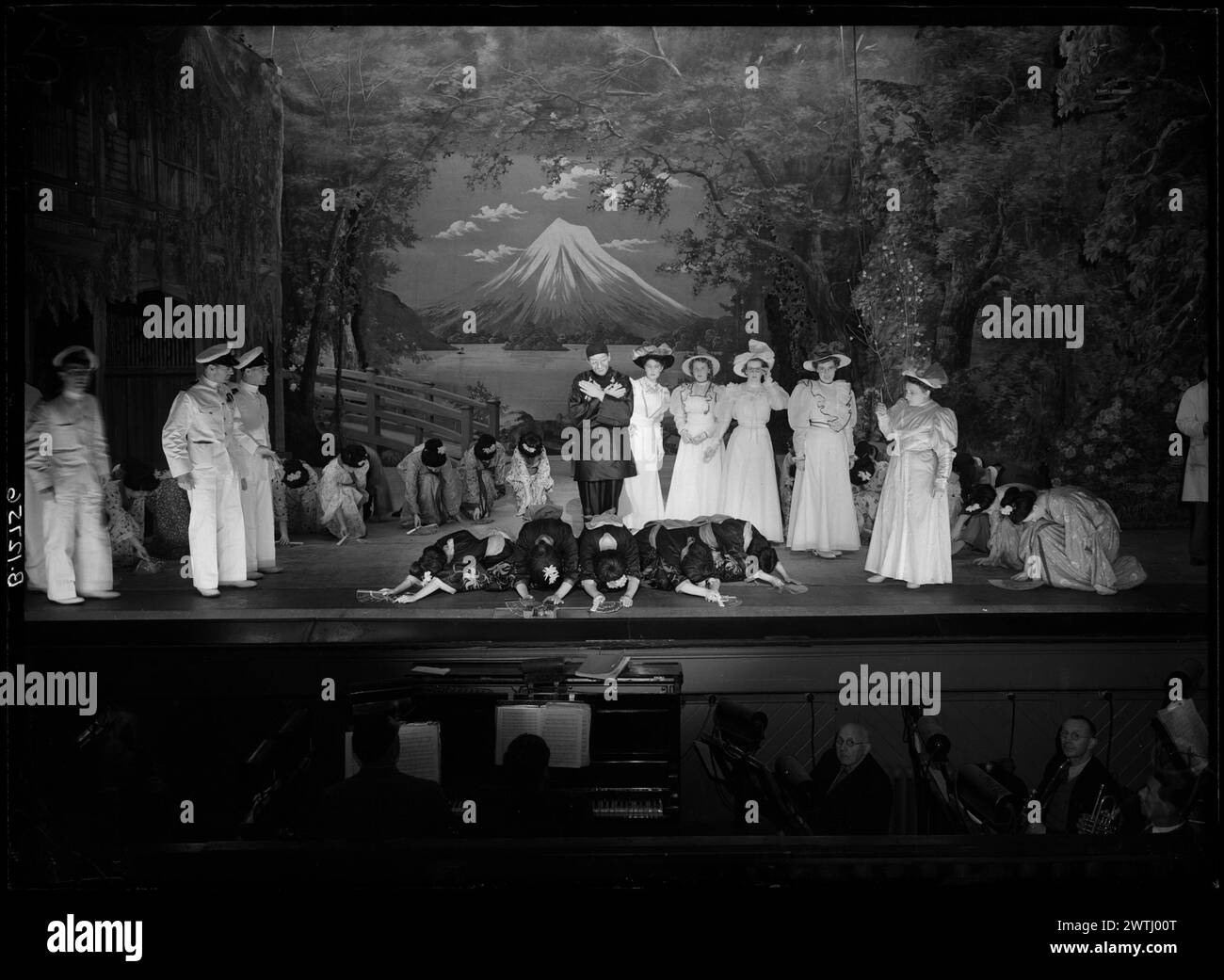 Aufführung der Schwarzweiß-negative der Oper 'Madam Butterfly' Stockfoto