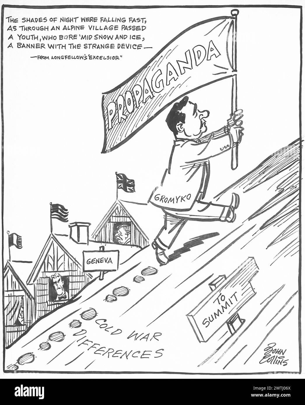 Cartoon - weiter und nach oben. John Collins (1917-2007) Stockfoto