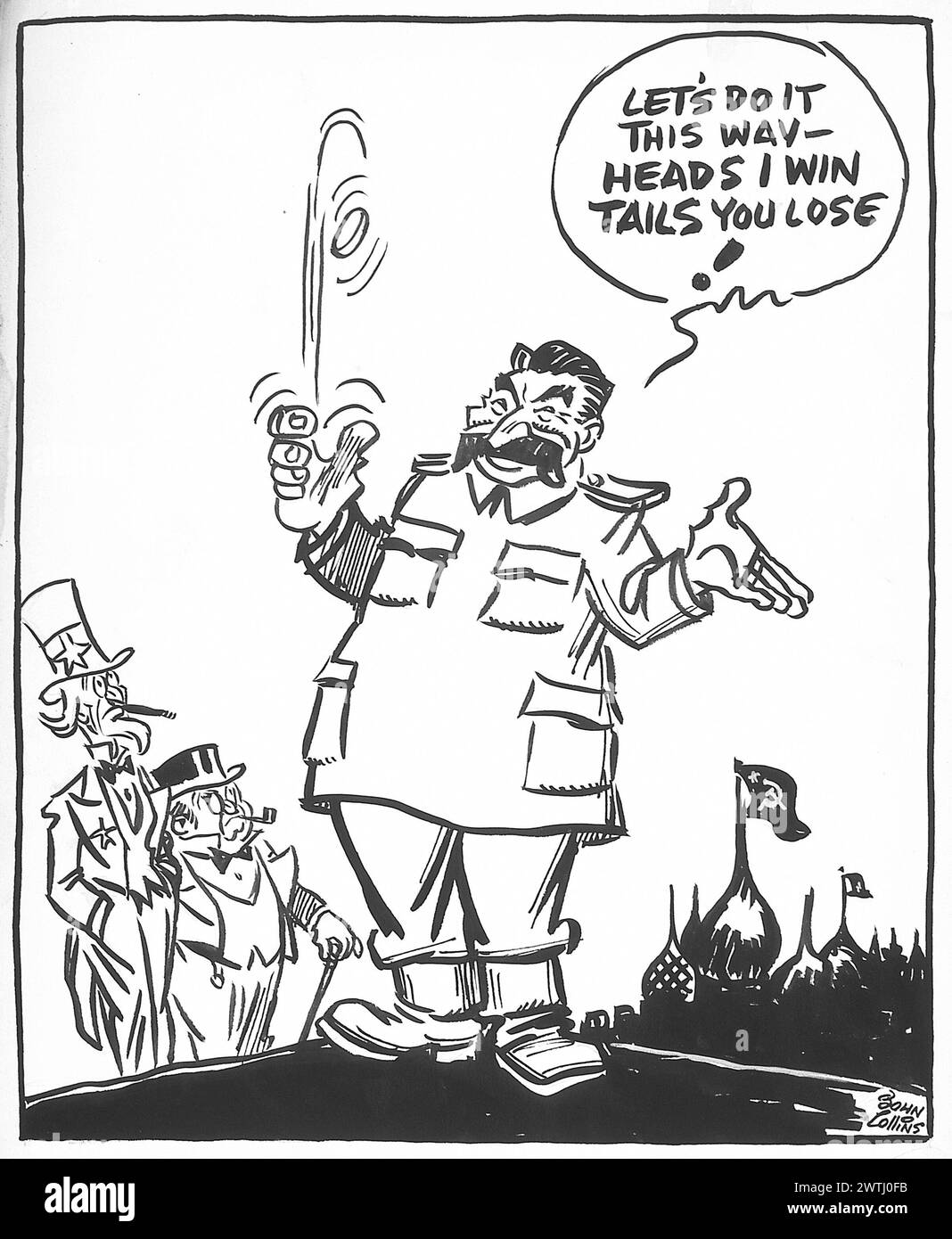 Cartoon - Verhandlungen Im Moskauer Stil. John Collins (1917-2007) Stockfoto