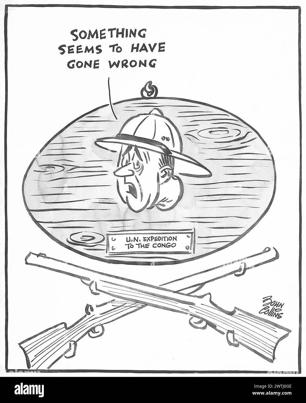 Cartoon - Big Game Hunter. John Collins (1917-2007) Stockfoto