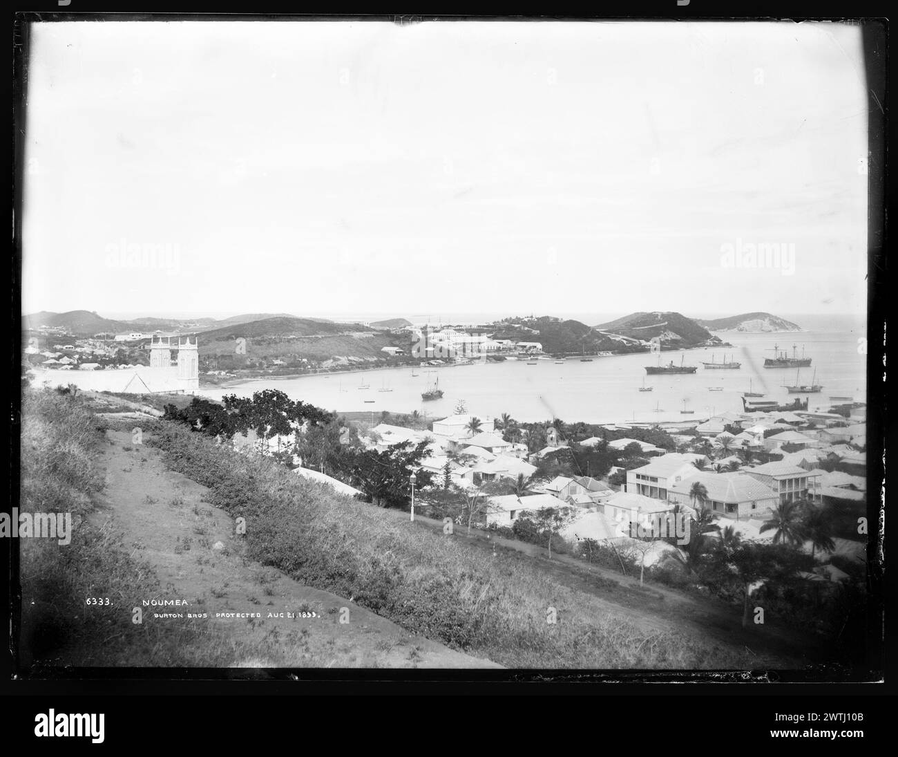 Noumea-Schwarzweiß-negative, Gelatinetrockner-negative Stockfoto