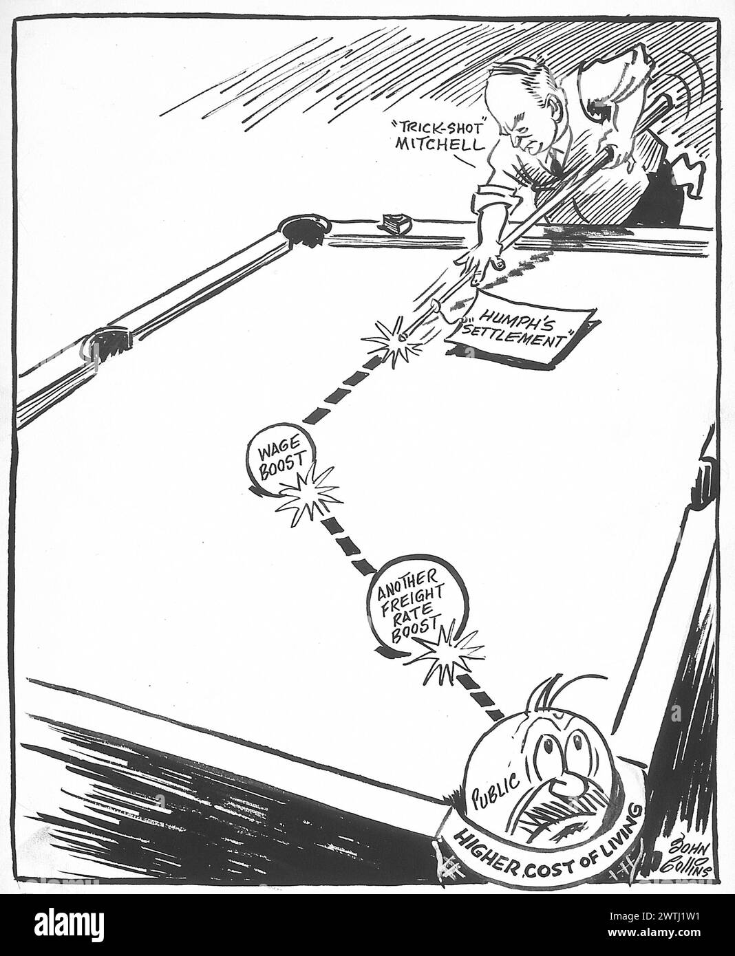 Zeichentrickfilm - Wo Es Immer Endet. John Collins (1917-2007) Stockfoto