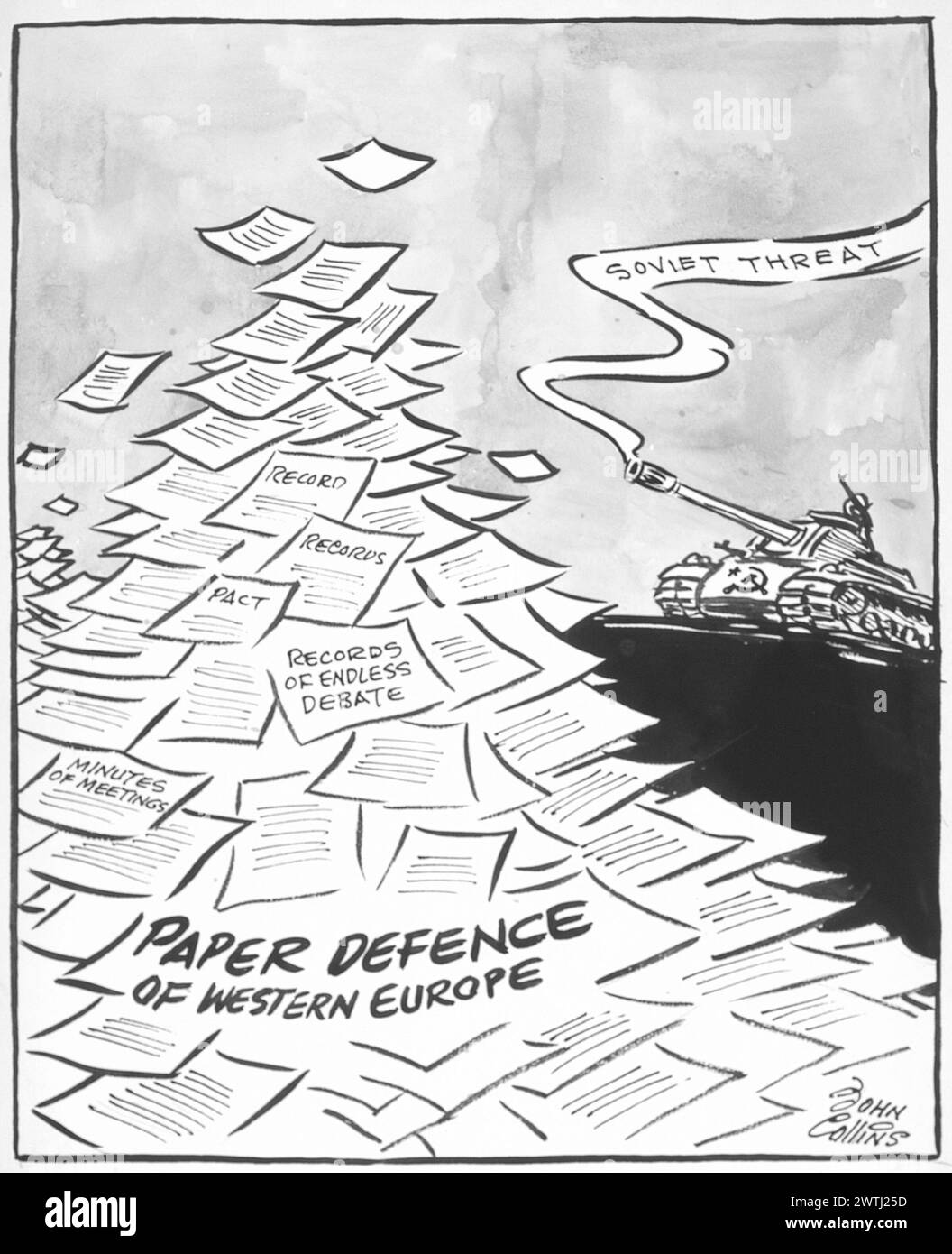 Cartoon - nicht einmal eine Maginot Line. John Collins (1917-2007) Stockfoto